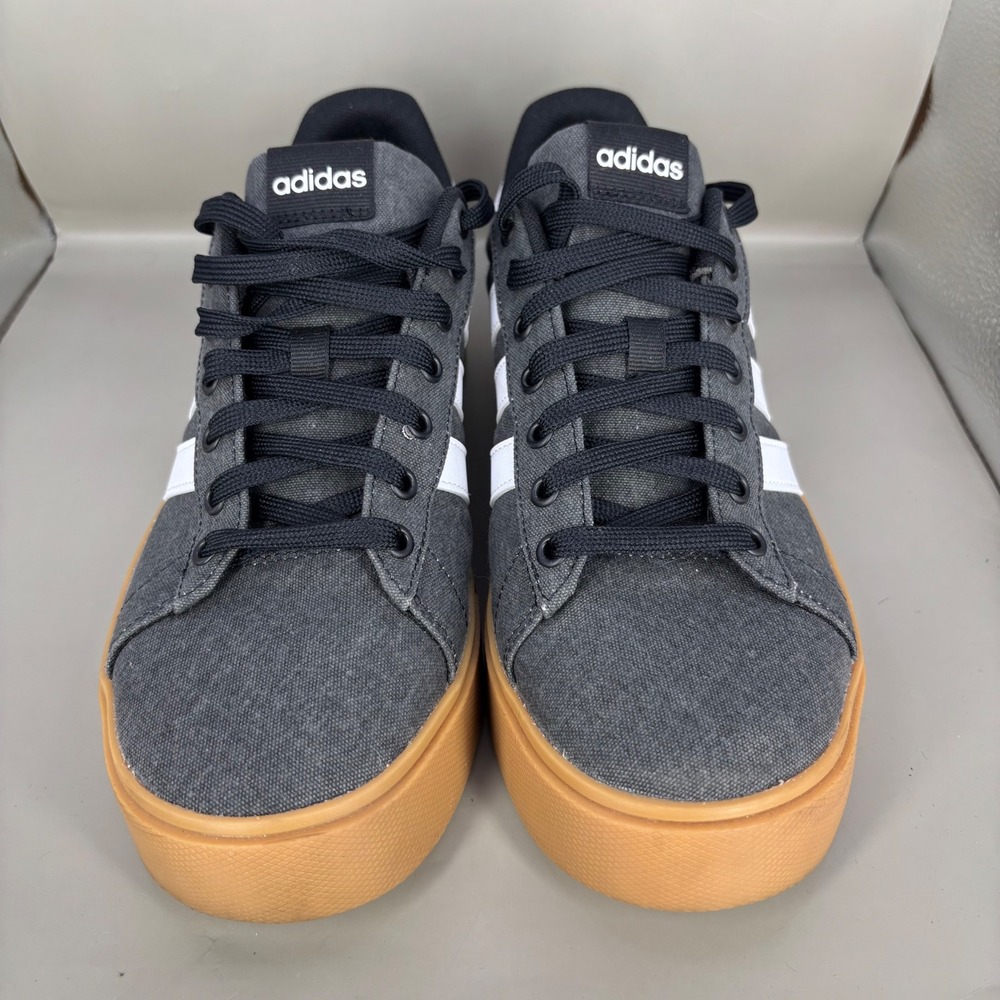 Adidas Daily 3.0 Platform Grey Washed Canvas Gum Sole Sneakers IF4492 Mens 8.5 - Picture 2 of 6